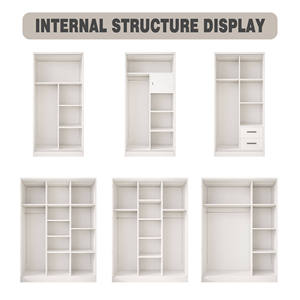 Armario de Almacenamiento Metálico Moderno y Personalizable de 2 o 3 <span class=keywords><strong>Puertas</strong></span>, Estructura Desmontable, Armario para Dormitorio - Product Image 5