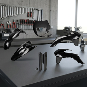 Kit Completo in Plastica Nera con Supporto Faro per Moto KTM EXC-F 500 2014-2016 Accessori - Product Image 2