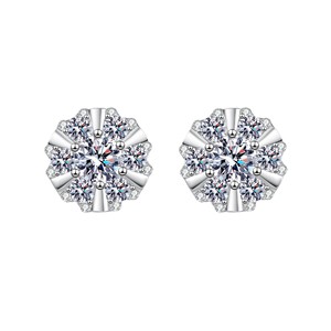 <strong>Wholesale</strong> Women's 0.5ct Moissanite Diamond Stud Earrings S925 Sterling Silver Geometric Wedding Jewelry for Parties for Gifts - Product Image 1