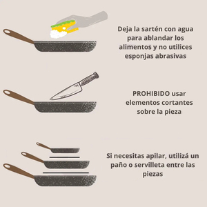 Juego de Utensilios de Cocina de 6 Piezas de Aluminio Forjado con Revestimiento de Cerámica y Mármol, Tapas de Vidrio y Silicona, Antiadherente, Apto para Lavavajillas - Product Image 4