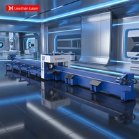 Machine de découpe laser à fibre CNC robuste à trois mandrins pour tubes et profilés en acier de grand diamètre (ronds, carrés, rectangulaires)