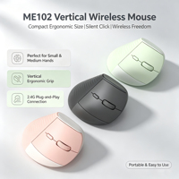 ME101 Mouse Gaming nirkabel dua mode, tetikus kantor ergonomis desain berdiri vertikal USB optikal 7 tombol PC Tablet Laptop