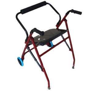 Zeying Aluminum Alloy <b>Walker</b> With Seat Foldable Walking Aid For Elderly Rehabilitation Mobility Support - Product Image 1