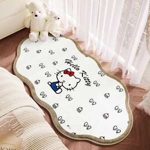 Tapis fantaisie Hello Kitty en imitation cachemire, doux, pour la décoration de la maison, tapis de sol pour chambre à coucher - Product Image 5
