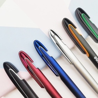 Stylos noirs rétractables avec logo personnalisé 1.0, recharge bleue écriture lisse, stylos à pression