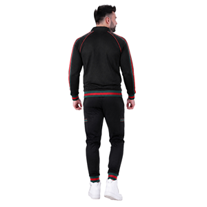 Ensemble de survêtement de sport pour homme, taille plus, style streetwear, en coton/élasthanne tricoté à séchage rapide, avec logo personnalisé du fabricant - Product Image 3