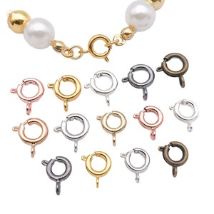 Round Spring Buckle Clasp Zinc Alloy Plated For Bracelet Making DIY Jewelry Accessories FT162 - Product Image 5