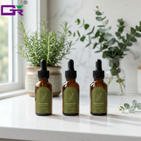 Étiquettes cosmétiques personnalisées, autocollants découpés, forme arquée, étiquette pour flacon d'huile essentielle de romarin, vinyle vert mat, emballages en vrac
