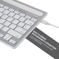 LVKIDRON Mini inalámbrico silencioso para teclado Combo delgado portátil para Apple iPad iPhone Android Tablet y teléfono