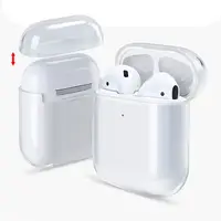 Günstigste stoß feste Schutzhülle aus weichem Silikon für Apple Airpods Zubehör, Schutzhülle mit Karabiner haken ring