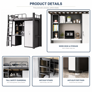 <span class=keywords><strong>Lit</strong></span> mezzanine robuste en acier avec <span class=keywords><strong>bureau</strong></span> et armoire pour dortoir d'étudiants, appartement scolaire, <span class=keywords><strong>bureau</strong></span> d'étude - Vente en gros usine - Product Image 3