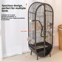 Grande Cage à Oiseaux en Métal Écologique Style Villa pour Perroquets, Nymphées, Agapornis, Pinsons – Usage Intérieur/Extérieur