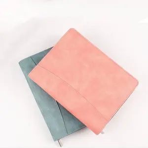 A4 גודל עור תעודה מחזיק תיקיית תיק Padfolio עם סגירת רוכסן