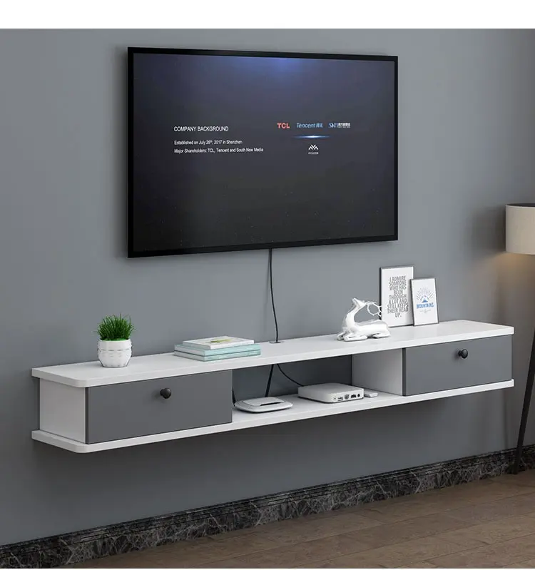 YQ Forever-Soporte de TV moderno montado en la pared, Fondo de sala de estar, armario de almacenamiento para dormitorio colgante