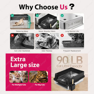 Schnelle Lieferung Große Großhandels rabatte 70*50*30 cm Extra große Katzen toilette aus Edelstahl - Product Image 3