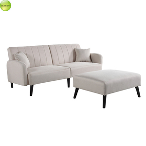 Vente en gros de canapé 2 <span class=keywords><strong>places</strong></span> de salon en bois tissu pour petit espace canapé-lit pliant avec pouf en L canapé-lit d'angle 2250 - Product Image 3