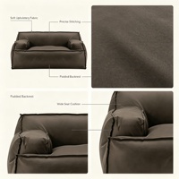Modernes Einzel-Chesterfield-Sofa Rechteckiges Ledersofa in Wunschfarben Schwammkissen Komfortabel Langlebig für Wohnzimmer und Villa