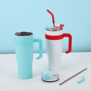 Vaso Térmico Personalizado de 40oz, Clásico, de Acero Inoxidable 304, con Asa, Tapa y Pajita, para Café, Regalo Promocional - Product Image 6