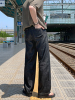 Jean en denim pour homme, coupe skinny, style victorien, avec détail de laçage à l'ourlet et crochets, vente en gros