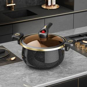 Marmite à soupe, <span class=keywords><strong>faitout</strong></span>, <span class=keywords><strong>cocotte</strong></span>, casserole multifonction en émail avec couvercle en verre, compatible gaz, micro-pression, nouveau style, 5 litres, 7L - Product Image 5