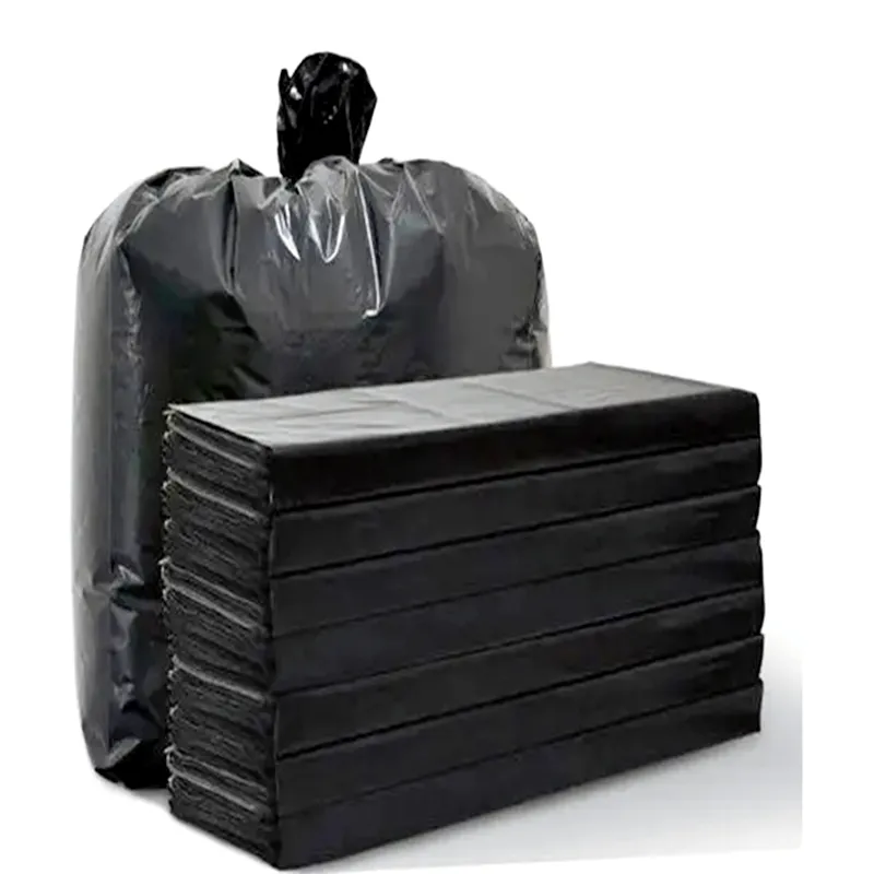 Atacado Personalizado Grosso Heavy Duty Preto Grande Lixo De Plástico Sacos De Lixo para Jardim Negócios Casa Hospital