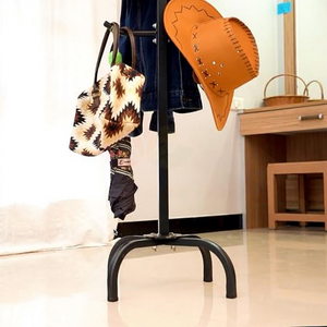Minimalist Metal <b>Standing</b> <b>Coat</b> Rack <b>With</b> Hook For Hat And Jacket <b>Storage</b> In Living Room - Product Image 2
