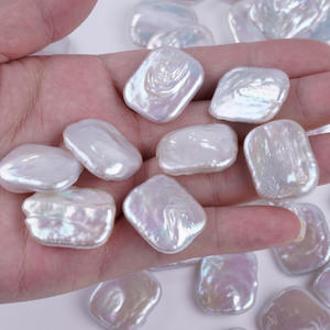 Perles d'eau douce blanches et roses Zhuji, bloc rectangulaire de grande taille, 19-22 mm, forte luminosité, en vrac pour la fabrication de bijoux DIY - Product Image 3