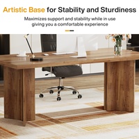 Bureau de direction spacieux Table de patron en bois robuste Bureau de travail à grande surface pour bureau Table administrative haut de gamme