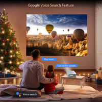 Projecteur LED Voxflix M25 Android TV natif 1080P 4K 2800 ANSI avec mise au point automatique, prise en charge Google Voice, Home Cinéma Android