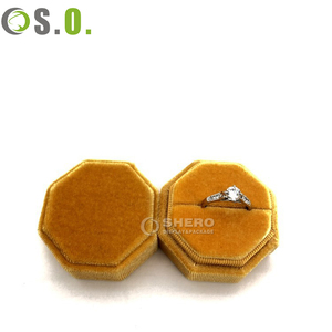 Octagonal Velvet Jewelry Gift <b>Box</b> Set Wholesale Available in Multi Colors for <b>Ring</b> Necklace Display and Storage in Retail Stores - Product Image 2