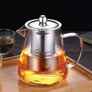 洗碗机透明炉灶茶壶炉灶安全盛开活叶茶壶套装玻璃茶壶