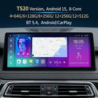 KZS TS20 Pantalla de 12.3 Pulgadas, 8 Núcleos, CarPlay, Android 15, GPS, Sistema con Pantalla Táctil Portátil RGB, Estéreo para Auto para BMW
