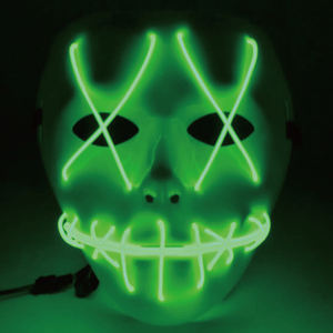 <span class=keywords><strong>Halloween</strong></span> LED Light up teschio maschera ricaricabile Glow in the Dark spettrale maschera <span class=keywords><strong>scheletro</strong></span> - Product Image 1