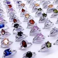 Anillos de Zirconia con Incrustaciones de Estilo Vintage para Mujer, Chapados en Oro, Diseño Geométrico, Venta al Por Mayor, Económicos
