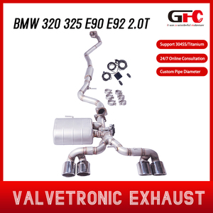 Sistema de Escape para BMW Serie 3 320I 325I <span class=keywords><strong>330I</strong></span> <span class=keywords><strong>E90</strong></span> 2.0L 2.5L 3.0L 2006-2012 con Silenciador Valvetronic de Cuatro Salidas y Tubo de Escape de Acero Inoxidable SS304 - Product Image 3