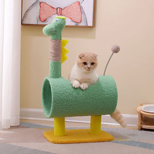 Arbre à chat de dessin animé de meubles de jouet de griffoir de chat de thème de dinosaure avec la couverture de sisal de <span class=keywords><strong>chaton</strong></span> de tunnel de poteau de grattoir de <span class=keywords><strong>griffe</strong></span> - Product Image 1
