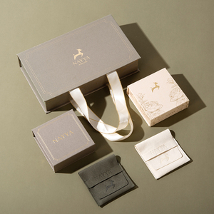 Lionwrapack Custom Logo Printed Slide Paper Earring Necklace Gift Ring Packaging Boxes Jewelry Box Set