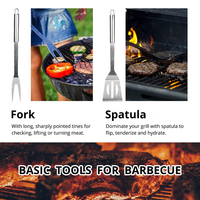 Kit d'Ustensiles de Barbecue Extérieur en Acier Inoxydable 3/5/7/9 Pièces avec Sac de Transport Oxford Portable pour Camping