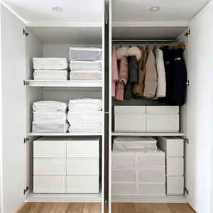 Armoire moderne en bois massif à 4 portes pour chambre à coucher avec portes à charnières durables, rangement zoné ajustable et respectueux de l'environnement - Product Image 1