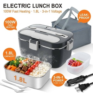 Wholesale 100W Electric Lunch Box 1.8L Portable Food Warmer 3-in-1 <b>Heated</b> Lunchbox for Car Truck Office 12V 24V 110-230V - Product Image 1