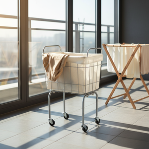Grande capacità 48L mobile in rete metallica organizzatore carrello <span class=keywords><strong>con</strong></span> ruote panni sporchi cesto per biancheria per bagno soggiorno - Product Image 2