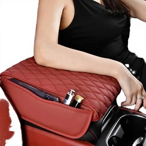 Boîte de rangement universelle <span class=keywords><strong>pour</strong></span> accoudoir central de <span class=keywords><strong>voiture</strong></span>, en cuir rouge, best-seller - Product Image 4