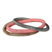 Bracelet élastique réglable en chaîne de maïs |   Bracelet manchette extensible ajouré en maille pour superposition