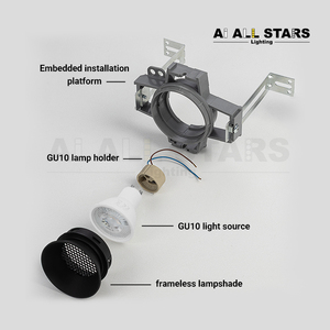 Film PVC pour plafond tendu d'éclairage commercial, module <span class=keywords><strong>LED</strong></span> GU10 <span class=keywords><strong>GX53</strong></span>, downlight anti-éblouissement, boîtier de lampe en plastique ABS - Product Image 2