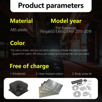 Pour Kawasaki Ninja650 EX650 ER6F 2017-2019 ER-6F Kit de carénage de moto en ABS injecté, carénages personnalisés K0617-105a