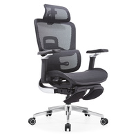 Chaise de bureau ergonomique moderne à dossier haut et confortable avec repose-pieds entièrement réglable en maille, garantie 5 ans
