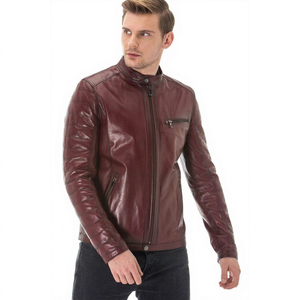 Chaqueta de Motociclista de Cuero Vacuno Genuino, Nuevo Modelo, para Hombre, con Múltiples Bolsillos, para Uso Diario y al Aire Libre, Precio Económico - Product Image 1