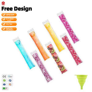 Sacs à crème glacée transparents sans BPA, 10 pièces, emballage de glace à fermeture éclair, sac en plastique pour glace à l'eau - Product Image 1