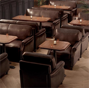 Ensemble canapé et table-chaises rétro américain sur mesure pour bars, restaurants occidentaux, cafés musicaux et cafés - Product Image 5