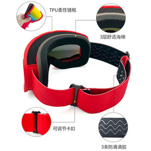 男女通用双层防雾高山滑雪护目镜，高清视觉OTG兼容处方眼镜 - Product Image 6